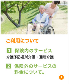 （１） 保険内のサービス・介護予防通所介護 ・通所介護（２）保険外のサービスの料金について。